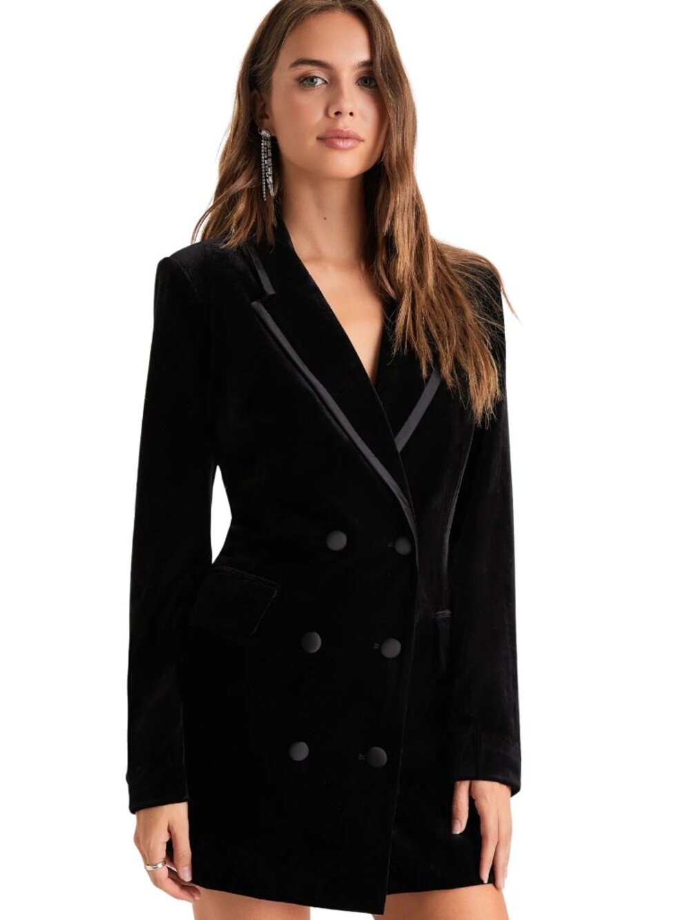 Lulu's Velvet Blazer Dress - M